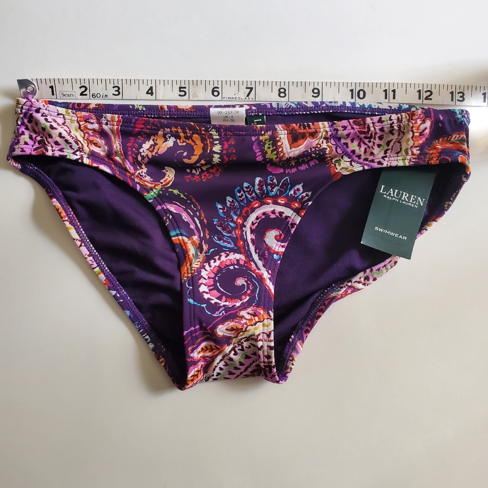 NWT Lauren Ralph Lauren Paisley Print Hipster Bikini Bottom - Picture 10 of 11